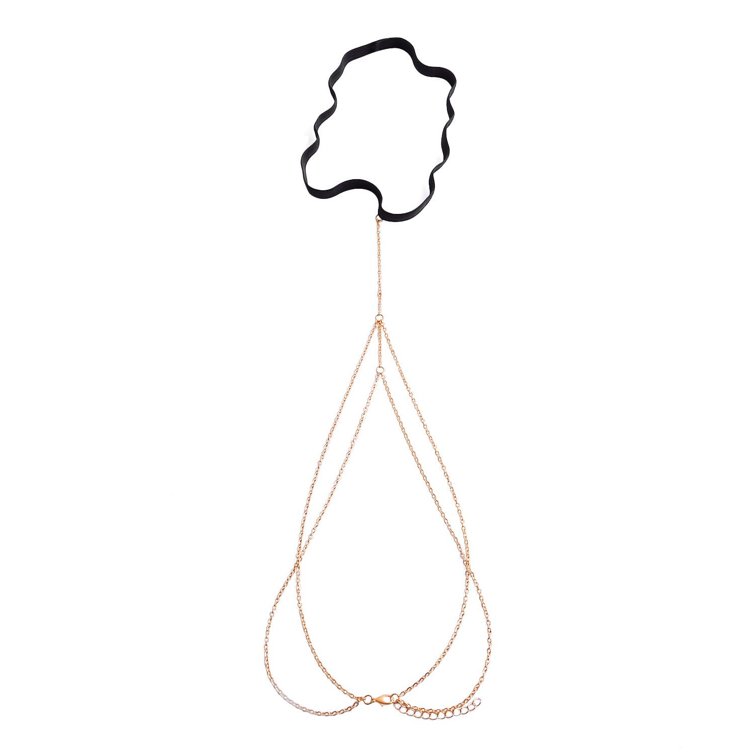 

Casual simple thin chain double leg chain Spice girl nightclub dancing body chain золотой