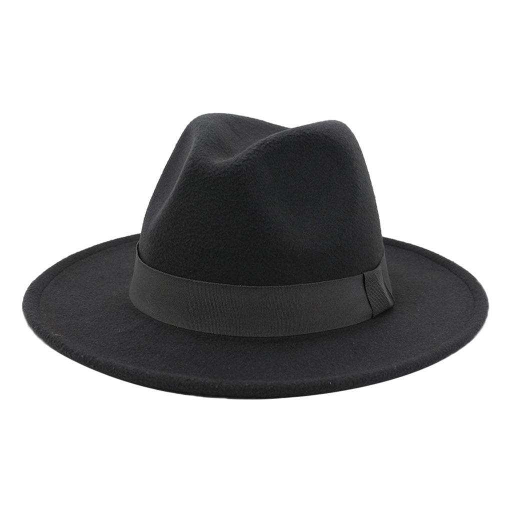 Atmungsaktiver Fedora-Hut für Herren mit Band und gefilztem Design dunkelgraue