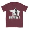 Penguin and Polar Bear But Why Unisexs T Shirts  Leisure Tee Shirt Short Sleeve Crewneck TShirt 100 Cotton Party Clothes