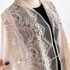 Women's Lightweight Lace Shawl Scarf Openwork Tassel Wrap Beach Cover Up Sun Protection Travel Accessories for Summer