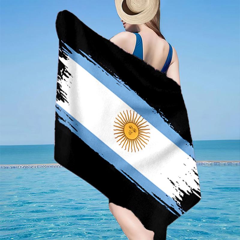 1 Stück Argentinien Flagge Design Strandtuch - Weiche, Saugfähige Mikrofaser, Leicht, Ideal für den Strand, Partys, Reisen, Camping Fan Geschenke