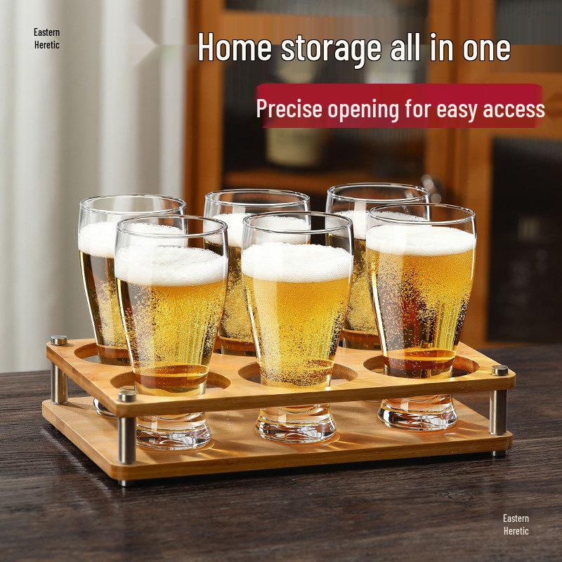 2025 Large Capacity Craft Beer Mug Set - Commercial Grade, Customizable, Thickened Glass for Home and Bar Use