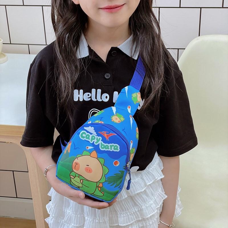 School Bag Cartoon Children's Bag New 3-6 Year Old Boys and Girls Kapibara Change Bag Casual Versatile Breast Bag Oblique Batch