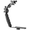 Heavy Duty Camera L Bracket Mount Video Grip With Dual Flash Cold Shoe 1/4 Inch Tripod Screw Padded Hand Grip For Dslr