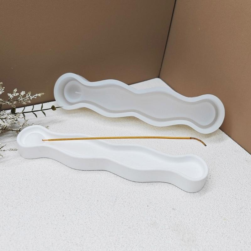 Flexible Silicone Incenses Stick Holder Base Mould Gypsum Mold for Handmade Crafts Plaster Home Decoration Making Mold