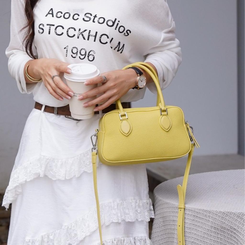Leather premium handbag 2025 new spring and summer mini crossbody shoulder pillow bag underarm bag