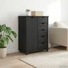 Mobile Storage Cabinet in Gray 63.5 x 39 x 79 cm Solid Pine Wood