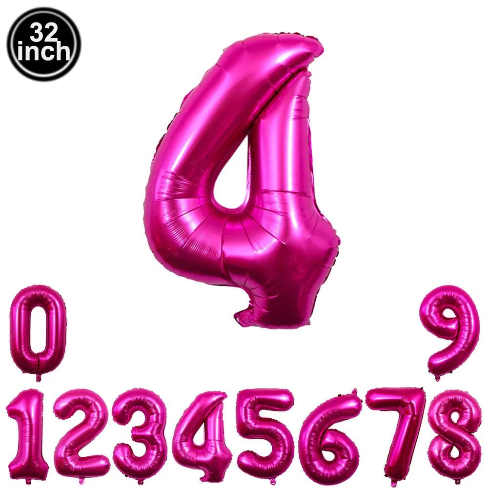 40inch Hot Pink Rose Foil Number Balloons Girls Birthday Pink Large Number Balloon Birthday Wedding Baby Shower Party Decor