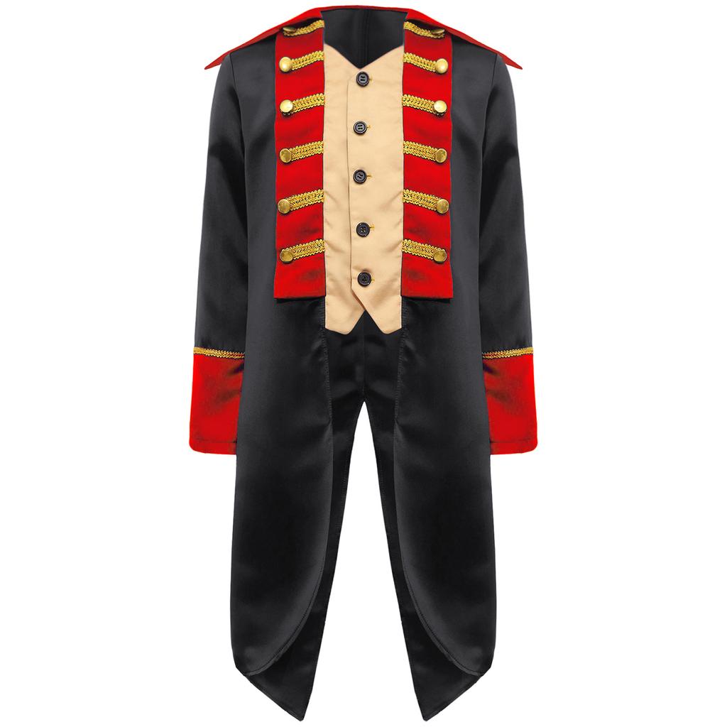 Kids Revolutionary War Costume Colonial British Red Coat Tailcoat Design Historical Military Cosplay Outfit