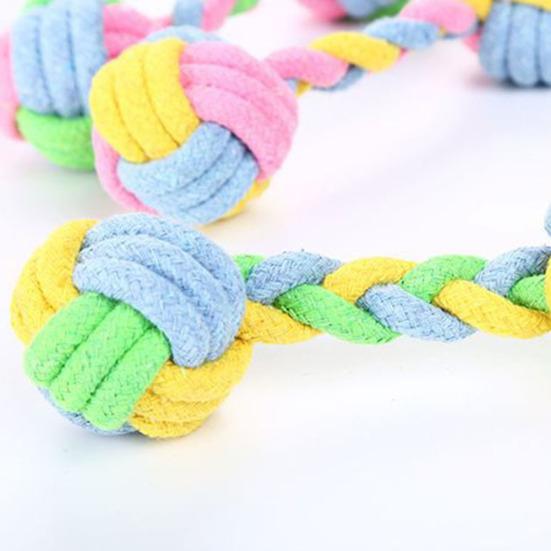 Dog Puppy Cotton Rope Chew Double Knot Braided Bone Pet Molar Training Play Toy