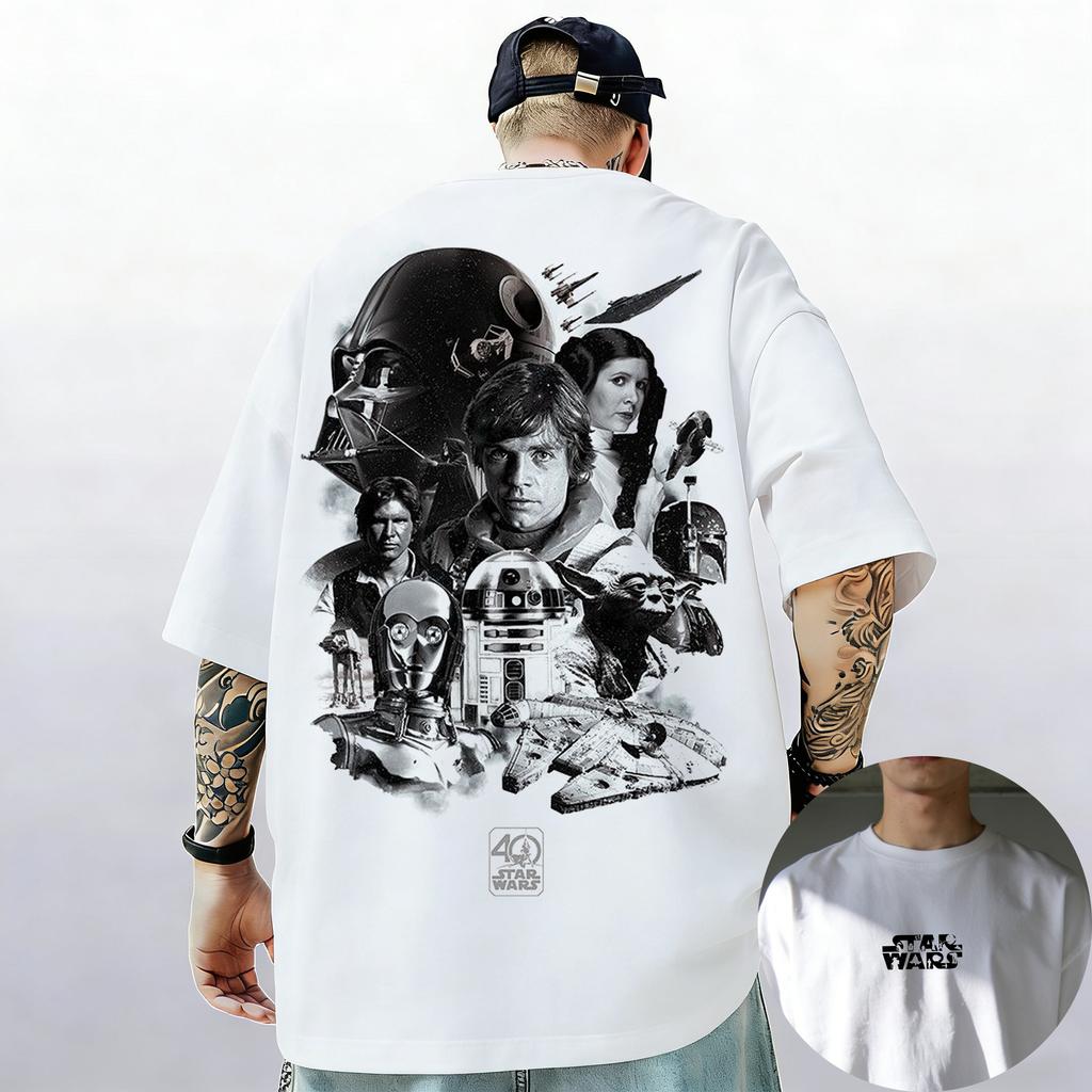 Galaxy Star Wars Darth Vader Short Sleeves TShirt This Is The Way Mandalorian Chewbacca Men Women Kid Casual Round Neck Tops