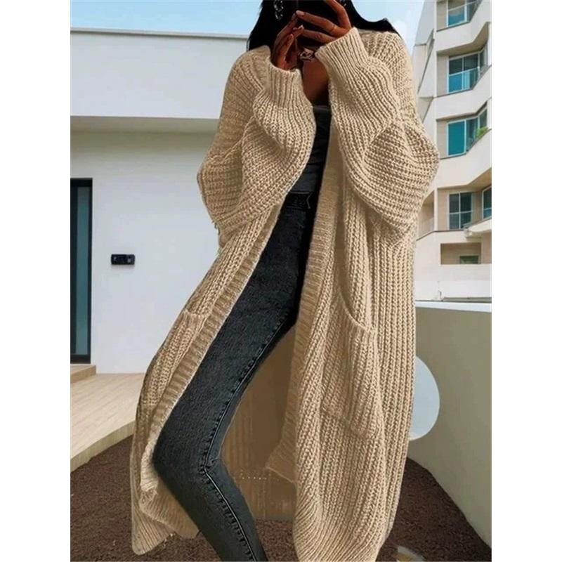 Langer Lässiger Pullover Damen Herbst Und Winter Locker Allround Langärmelige Strickjacke Jacke