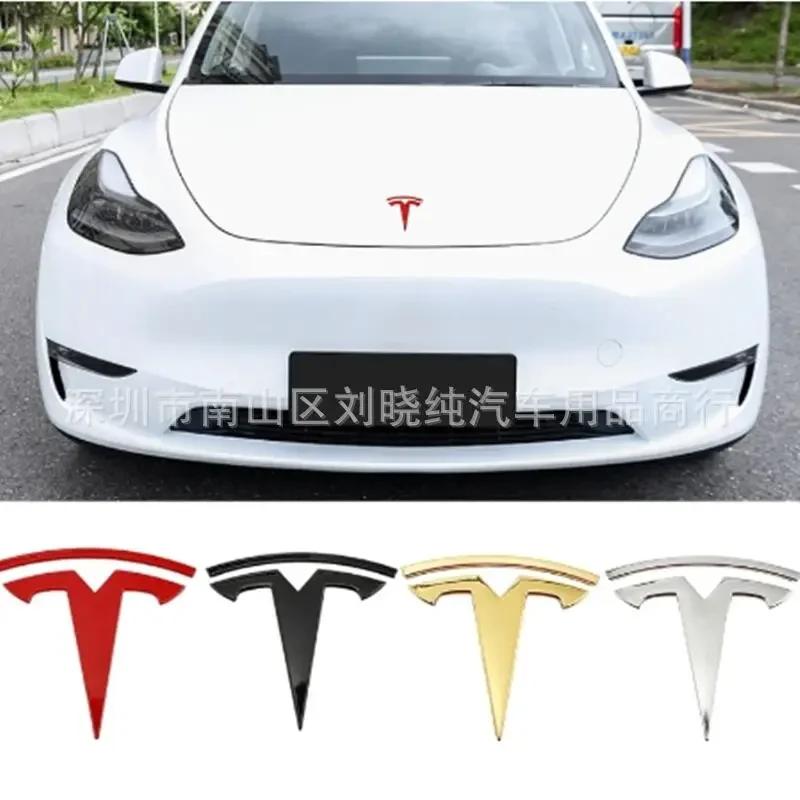 Naklejka Samochodowa 2025 Gorący Metal Dla Tesli - Emblemat Przód Samochodu Emblemat Bagażnika Tylnego Pasuje do Modelu 3 Model Y wymiana logo tył i r