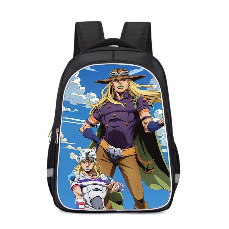 Zaino Scolastico per Bambini JoJo's Bizarre Adventure Borsa Cartoon Anime Ragazzi Ragazze 3-4 Elementare Leggero Ergonomico Tessuto Oxford