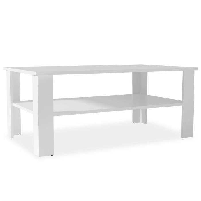 VidaXL Table basse bois d'ingénierie 100x59x42 cm blanc 244857