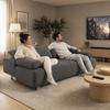 Sofa Bed with Adjustable Backrest, Bed Function, Hidden Storage and Corduroy Cover, Grey