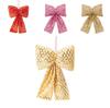 Christmas Scene Decor Sequins Bow Pendants For Tree Ornaments And Holiday Setup