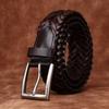 3Cm Wide Hand-Woven Belt Women'S Leather Needle Buckle First Layer Cowhide Weaving Personality Trend Versatile Belt Men
