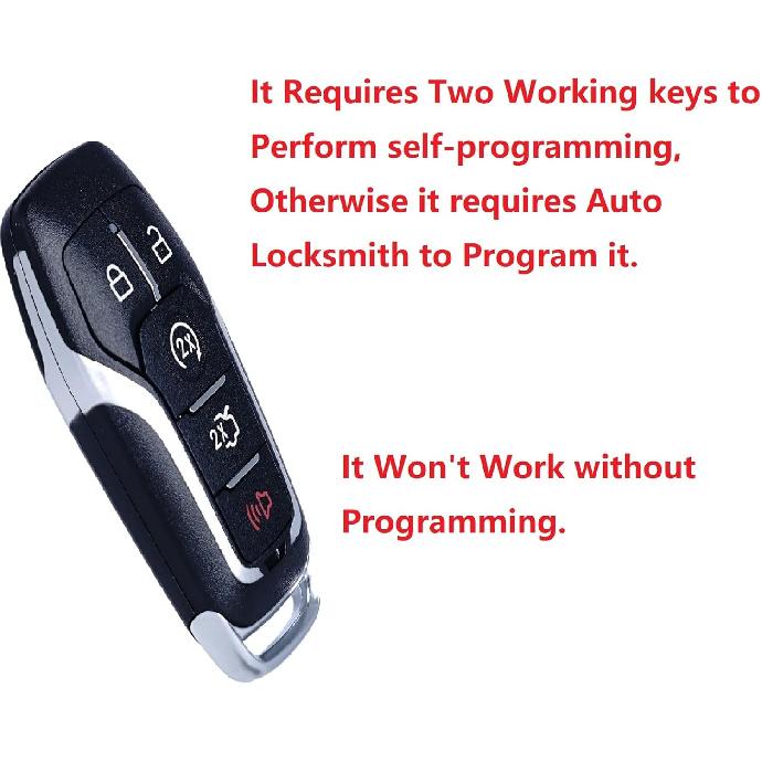 MechanMagic Key Fob Replacement Compatible for Ford Explorer 2016-2017 Edge Mustang Fusion Titanium Lincoln MKZ MKC 2014-2016 MKX 2016- Smart Car