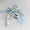 1Pcs Sweet Lace Bow Beaded Bow Keychain Phone Charm Strap Pendant For Phone Accessories Bag Hanging Cord For Women Girl