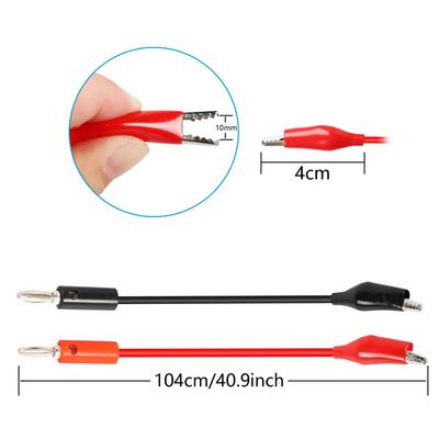 2 Stück 18AWG 4mm Bananenstecker zu Krokodilklemme Messleitungskabelset 1M für Multimeter Messwerkzeug