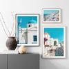 Santorini miasto egejskie skandynawia kwiaty morze NordicPosters obraz ścienny na płótnie i drukuje zdjęcia na wystrój salonu