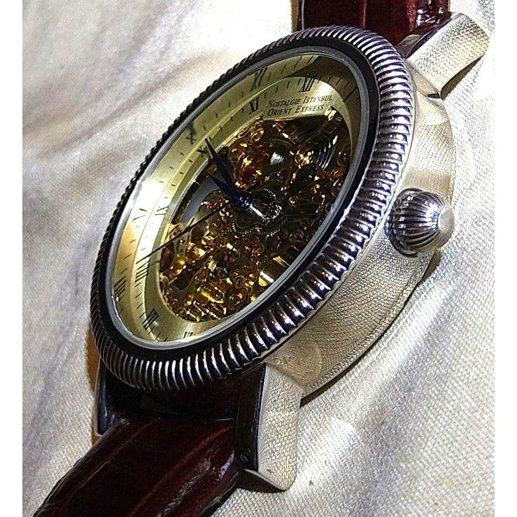 Used ORIENT EXPRESS NOSTALGIE ISTANBUL Double-Sided Skeleton Automatic Watch Genuine Leather Band