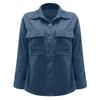 Women's  And Winter Loose Corduroy Lapel Double Pockets Long-Sleeved Shirt Jacket