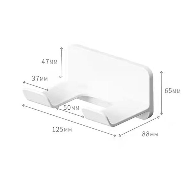 

Стойка для фена Бесплатная перфорация Туалет Настенный держатель для фена Стеллаж для хранения сушилки для ванной Домашний органайзер Маленький крючок 11.5*8.8*6.5cm белый