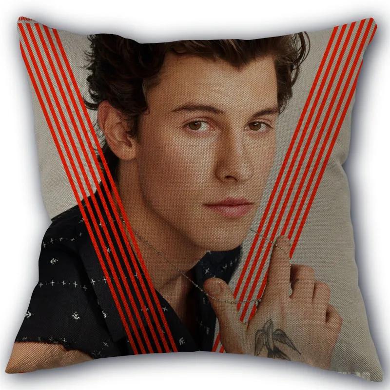 New Arrival Shawn Mendes Pillowcase Cotton Linen Fabric Square Zipper Pillowcase 45X45Cm Wedding Decorative Pillow Cover