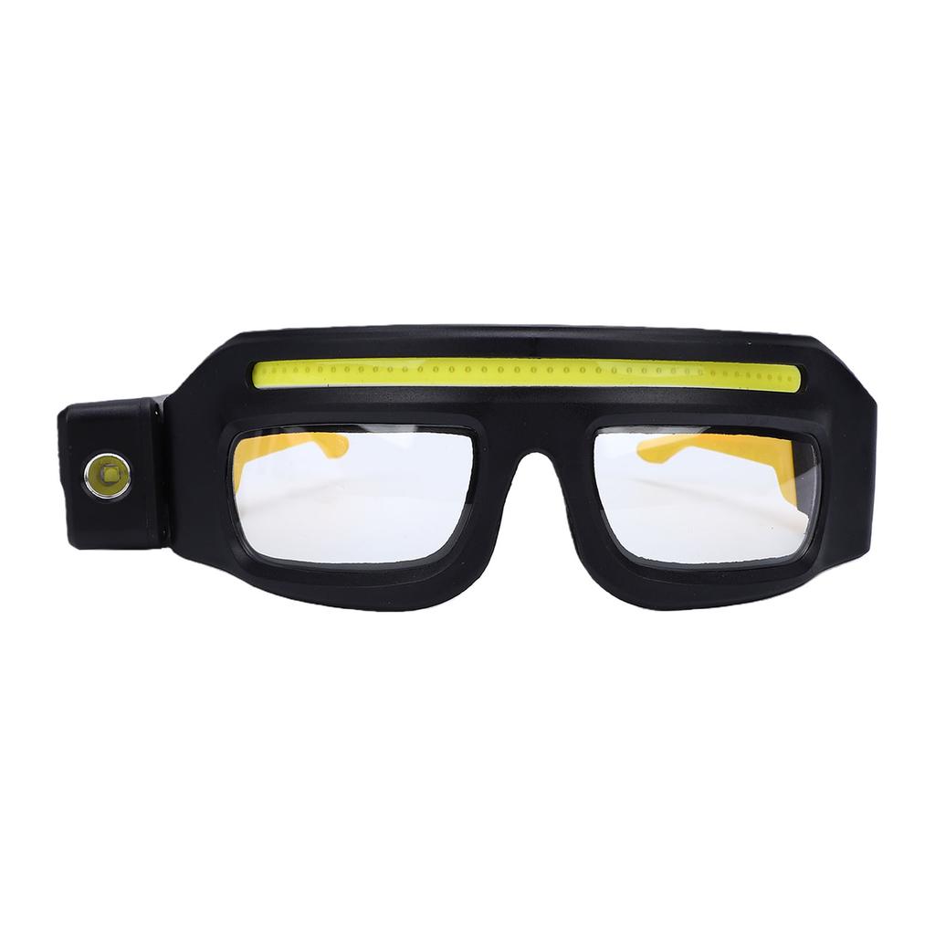 Headlamp Glasses Rechargeable IPX4 Water Proof Hand Waving Motion Sensor LED Glasses with 5 Lighting Modes Yellow