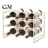 Stable Bottle Rack Iron Wine Rack, Curved Grooves, Countertop Cabinet Storage Shelf, Compact Kitchen Pantry Metal Holder, for Cupboard And Stand