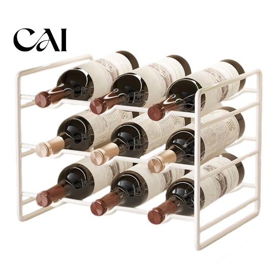 Stable Bottle Rack Iron Wine Rack, Curved Grooves, Countertop Cabinet Storage Shelf, Compact Kitchen Pantry Metal Holder, for Cupboard And Stand