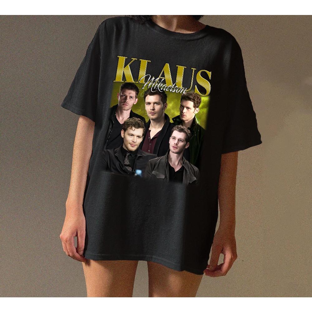 KLAUS MIKAELSON Character Printed Tshirt Women and Unisex American TV Series Theme Top SpringSummer Short Sleeve Unisex Tshirt
