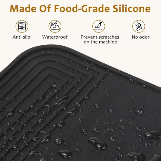Coffee Machine Silicone Mat Non-Slip Protector Heat Resistant Reduces Noise & Scratches Coffee Appliance Protective Cover for Home Baristas