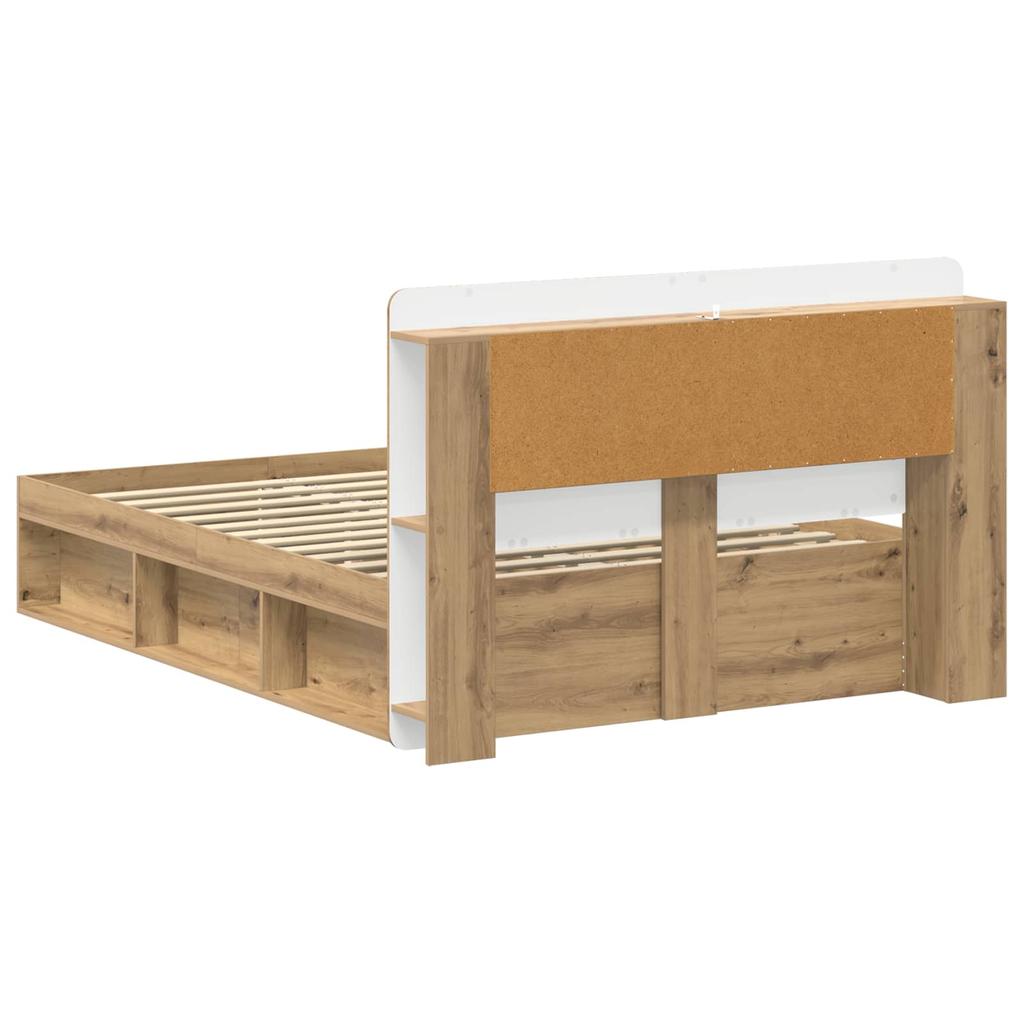 Bed Frame with Storage Space Artisan Oak 135 x 190 cm
