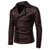 Men Fashion Leather Jacket Casual Motorcycle Leather Jacket Outwear Jacket Coats