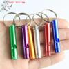 (YOUU06)1/3Pcs Small Multifunctional Aluminum Emergency Survival Whistle Keychain Camping Hiking Outdoor Tool Training Whistle