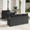 VidaXL Set of 6 Garden Sofas with Cushions Black Poly Rattan 3348199