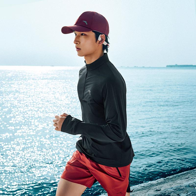 Anta Running Series Long Sleeve T-Shirt 2026 Spring Men tops Dark-Gray 952615402-5