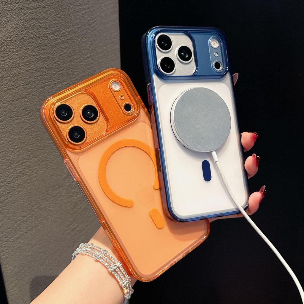 AI Touch Magnetic Transparent Case for iPhone 17 Pro Max - Soft Edge, Solid Color Protective Cover
