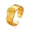 Wide Face Irregular Retro Baroque Gold Plated Stainless Steel Ring for Men and Women - Open Adjustable Design