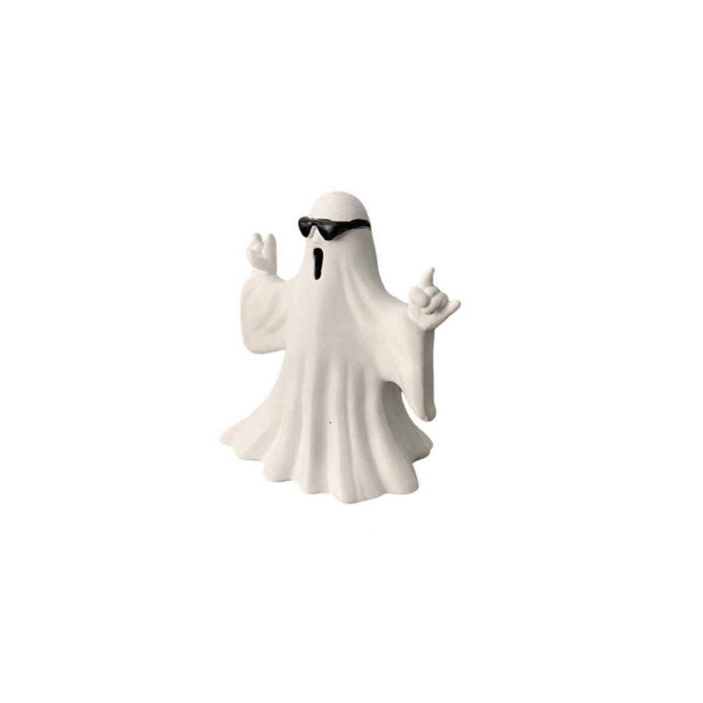 Resin Halloween Middle Finger Ghost Pumpkin Sunglasses Middle Finger Ghost Ornament Cartoon Small