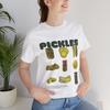 Tričko Okurky, Vtipné Tričko s Potravinovou Grafikou, Estetické Tričko s Okurkou, Retro Dárek pro Milovníka Svačin, Unisex Tričko s Koprovou Okurkou, Vintage Tričko s Jídlem