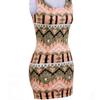 A New Summer Fashion Round-neck Sleeveless Printed Pencil Dress