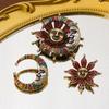 Vintage Galaxy Star And Moon Badge Helios Round Oil Drip Diamond Brooch Brooch Accessories