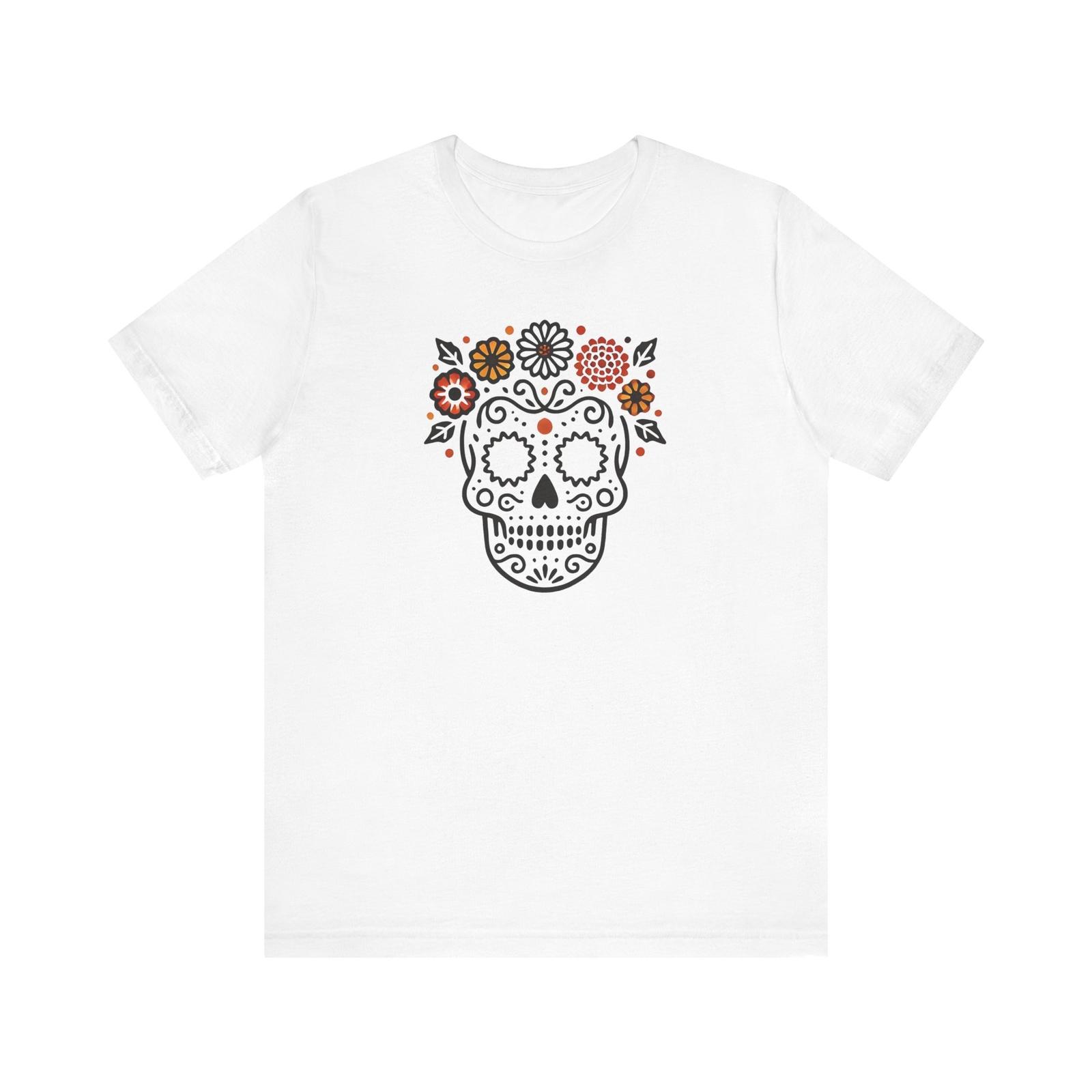 Halloween Sugar Skull Tshirt Flower Crown Day of the Dead Dia De Los Muertos S