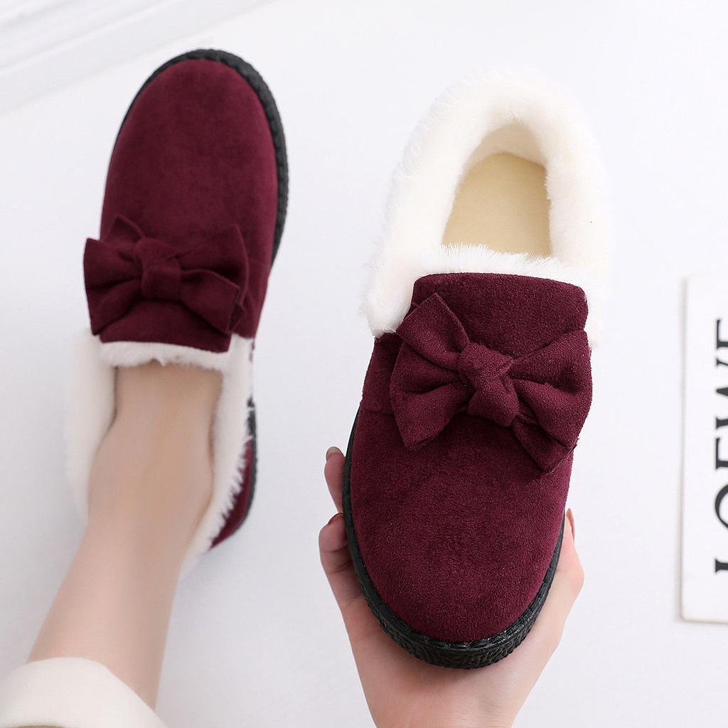 One-pedal cotton shoes women's velvet thickened warm snow boots short student winter women's shoes mother middle-aged and elderly short boots