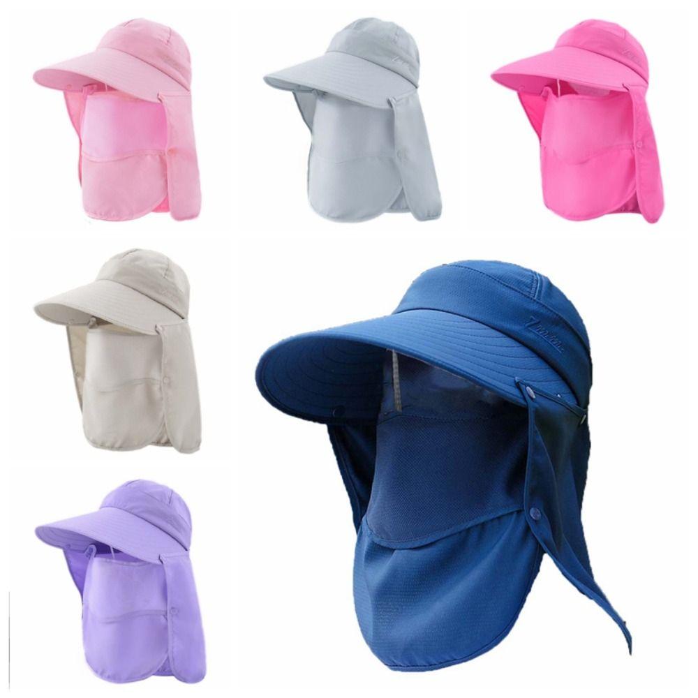 Anti-UV Shawl Mask Hat Face Covering Neck Protection Cap Fisherman Hat Sunshade Shawl Cap Women