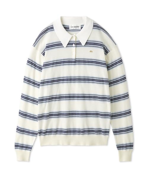 

Lily Brown Поло в полоску трикотажный топ LWNT251114 Белый Женский белый